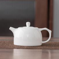 Dehua suet jade white porcelain teapot well blue pot ceramic kung fu tea set simple brewing teapot with filter single pot teapot