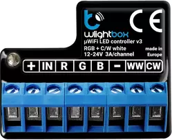 BLEBOX wLightBox v3 WiFi I/O modulis su 1 dvejetainiu įėjimu ir 1 RGBW/CCT LED išėjimu