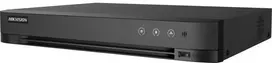DVR Hikvision Pro Series 4 kanalų 1080p 1U H.265 AcuSense, 4 vaizdo įėjimai, max 2960×1665, 10 TB HDD, Fast Ethernet, 12V, juodas