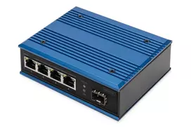 Digitus 4 portų Gigabit Ethernet tinklo PoE jungiklis, pramoninis, nevaldomas, 1 SFP jungtis