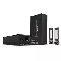 Lindy 300m Fibre Optic DisplayPort 1.2 ir USB KVM prailgintuvas, siųstuvas ir imtuvas