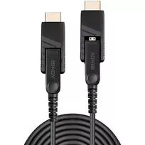 Lindy 10m pluoštinis hibridinis Micro-HDMI 18G laidas su nuimamomis HDMI ir DVI jungtimis