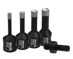 Deimantinių gręžtuvų rinkinys Dedra DED1592SZ01 — 6, 8, 10, 12 mm su adapteriu