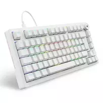 Klaviatūra Sharkoon SGK25 75% QWERTZ USB laidinė RGB LED balta