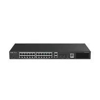 Valdomas komutatorius RUIJIE RG-ES228GS-P – 26x Gigabit RJ-45, 24x PoE prievadai, 370 W PoE biudžetas, 2x SFP, metalinis, montuojamas į stelažą
