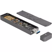 Delock - Speichergehäuse - externes Gehäuse für M.2 NVME PCIe SSD oder SATA SSD mit USB 10Gbps Typ-A-Stecker - M.2 - M.2 NVMe Card / SATA 6Gb/s - USB
