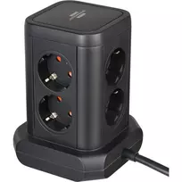 Maitinimo bokštas Brennenstuhl 1153560010 — 8 lizdai, 2×USB-A, 1×USB-C, juodas