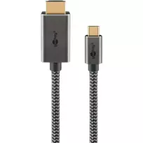 USB pynė adapterio laidas, USB-C kištukas > HDMI kištukas, 4K / 60Hz (juodas/sidabrinis, 2 m)