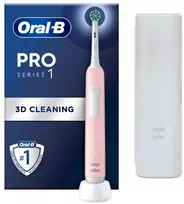 Elektrinis dantų šepetėlis Oral-B Pro Series 1 rožinis – įkraunamas, 3D valymo veiksmas