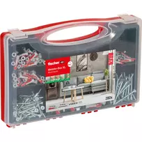 FISCHER tvirtinimo rinkinys Meister-Box XL 210 vnt. – inkarų, kaiščių ir varžtų asortimentas