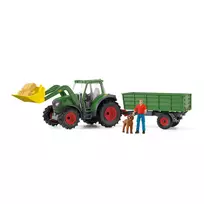 Traktorius su priekaba Schleich FARM WORLD 42608 Juoda Žalia Raudona Geltona