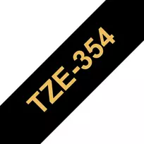 Brother TZe354 lipni juosta 24 mm auksinė ant juodo