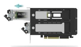 Icy Dock ExpressSlot Elite MB842MP-B – PCIe karštojo keitimo 2,5 colio diskų adapterio kortelė, juoda/sidabrinė