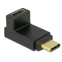 USB-C lizdo adapteris DeLOCK 65914 (vyriškas į moterišką, 90° kampas, juodas)