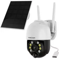 IP stebėjimo kamera Foscam B4 Dome 4 MP (2560×1440), Wi‑Fi 2,4 GHz, IP65, Saulės baterija + 5000 mAh, 355° pasukimas, 90° pakreipimas