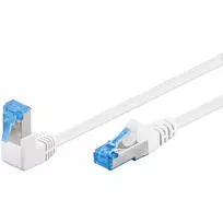 Tinklo jungiamasis kabelis GOOBAY 51563 Cat6a S/FTP (S‑STP) 0,5 m RJ‑45 baltas/mėlynas