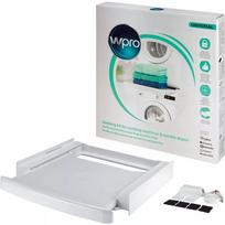 Stovėjimo rinkinys WHIRLPOOL SKS101 60×60 cm skalbimo mašinoms ir džiovyklėms su ištraukiama lentyna ir saugos diržu