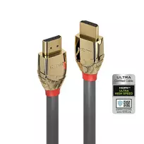 Lindy 2m Ultra High Speed HDMI kabelis, Gold Line, 2 m, HDMI A tipo (standartinis), HDMI A tipo (standartinis), 48Gbit/s, Pilka