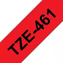 Laminuota juosta Brother TZe461 36 mm juoda ant raudono fono