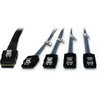 Laidas SFF-8087 > 4x S-ATA kryžminis juodas 1 metras dalinai apvalkaluotas