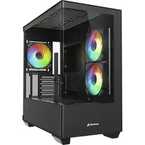 PC korpusas Sharkoon Elite Shark CM100 Tower Micro-ATX, be maitinimo šaltinio, juodas