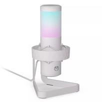Mikrofonas PC ENDORFY AXIS Streaming White – USB, kardioidinis, 30–18 kHz, 192 kHz/24 bit, stalinis stovas, nutildymas, ausinių išvestis