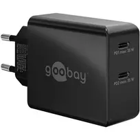 Įkroviklis Goobay 61757 Greitasis USB Type-C 2 prievadai Juodas