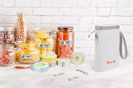 Pakeitimo ritiniai etikečių spausdintuvui PEACH PE-110 – 3 ritiniai, spalvos juoda, žydra, geltona