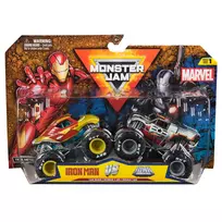 Monster Jam oficialūs „Marvel“ Geležinis žmogus prieš Karo mašiną liejami monstrų sunkvežimiai, 1:64 skalė, žaislai vaikams nuo 3 metų