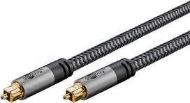 Skaitmeninis optinis garso kabelis WENTRONIC Goobay 65305 TOSLINK–TOSLINK 2 m, varis, paauksuoti kontaktai, juodas/sidabrinis