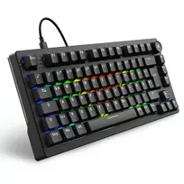 Sharkoon SGK25 klaviatūra USB QWERTZ vokiška juoda 75% RGB LED