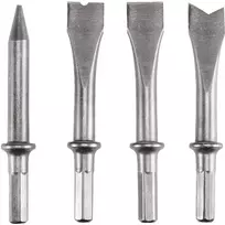 Einhell 4132769 kaltų rinkinys (4 vnt.), 10 mm šešiakampis kotas, smailieji ir plokščiieji kaltai