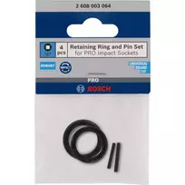 Set Haltering und Stift, für PRO Impact Steckschlüssel 1/4, Sicherung schwarz, 4-teilig