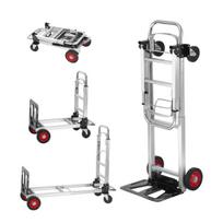 Aluminum Hand Truck, 2 in 1, 400 lbs Load Capacity, Heavy Duty Industrial Convertible Folding Hand Truck and Dolly, Utility Cart Converts from Hand