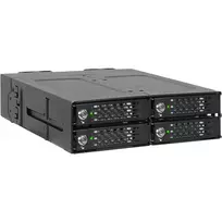 ICY DOCK ToughArmor MB720MK-B V3 – 4x M.2 NVMe PCIe 4.0 į 4x OCuLink 5.25 colio lizdo metalinis juodas krepšys su raktų užraktu (tri-mode suderinamas)