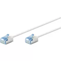 Goobay itin lankstus CAT 6A jungiamasis kabelis plonas U/UTP baltas – itin trumpas kištukas (74285)