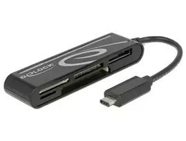 DeLOCK USB 2.0 kortelių skaitytuvas USB Type-C vyriškas 5 lizdai – Kortelių skaitytuvas – Visų formatų – USB-C (91739)