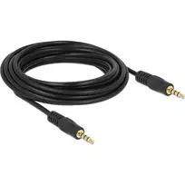 DeLOCK garso laidas 28 AWG, Mini-Phone 3,5 mm 4 kontaktų (M) - Mini-Phone 3,5 mm 4 kontaktų (M), 5,0 m, ekranuotas, juodas (83438)
