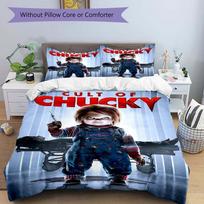 3pcs Chucky's Cult Printed Bedding Set, Soft and Comfortable Quilt Cover for Bedroom, Guest Room (1 Duvet Cover + 2 Pillowcases, Pillow Core 135cm*200cm