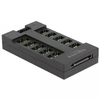 Delock RGB LED šviesų šakotuvas - 10 prievadų - Juodas (64128)