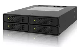 ICYDOCK ToughArmor MB994SP-4SB-1 pilno metalo 4 lizdų 2,5 colio SATA kietųjų diskų ir SSD krepšys išorinei 5,25 colio vietai
