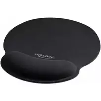 Delock ergonomiškas pelės kilimėlis su riešo atrama, juodas, 252x227 mm