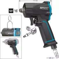 HAZET 9012M pneuminis veržliasukis - juodas - 1/2, 1/4 colio - 10000 aps./min - 1100 Nm - 610 Nm