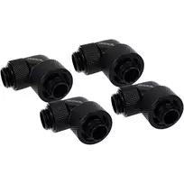 Eiszapfen 16/10mm įsukama jungtis 90° pasukama G1/4, juoda, minkštoms žarnoms (PVC, silikonas, neoprenas)