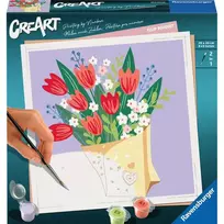 Ravensburger CreArt spalvų pagal numerius rinkinys – Tulpių puokštė, modelis 25518