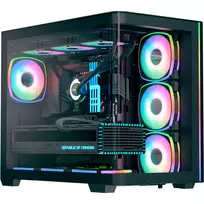 Kompiuterio korpusas AEROCOOL P500C EVO-G-BK-v1, bokštinis, su 2 grūdinto stiklo panelėmis, juodas