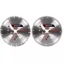 Deimantiniai pjovimo diskai kampiniams šlifuokliams EINHELL 230×22,23×1,8 mm, turbo kraštas, 2 vnt.