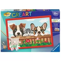 Dažymo rinkinys Ravensburger CreArt – šunys ir katės (piešimas pagal skaičius)
