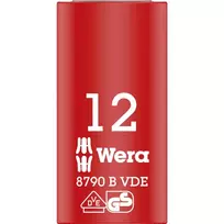 VDE Zyklop-Steckschlüssel-Einsatz, 12mm, 3/8 rot/gelb, isoliert bis 1.000 Volt