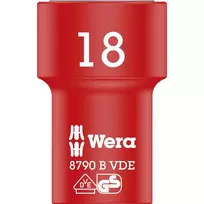 VDE Zyklop-Steckschlüssel-Einsatz, 18mm, 3/8 rot/gelb, isoliert bis 1.000 Volt